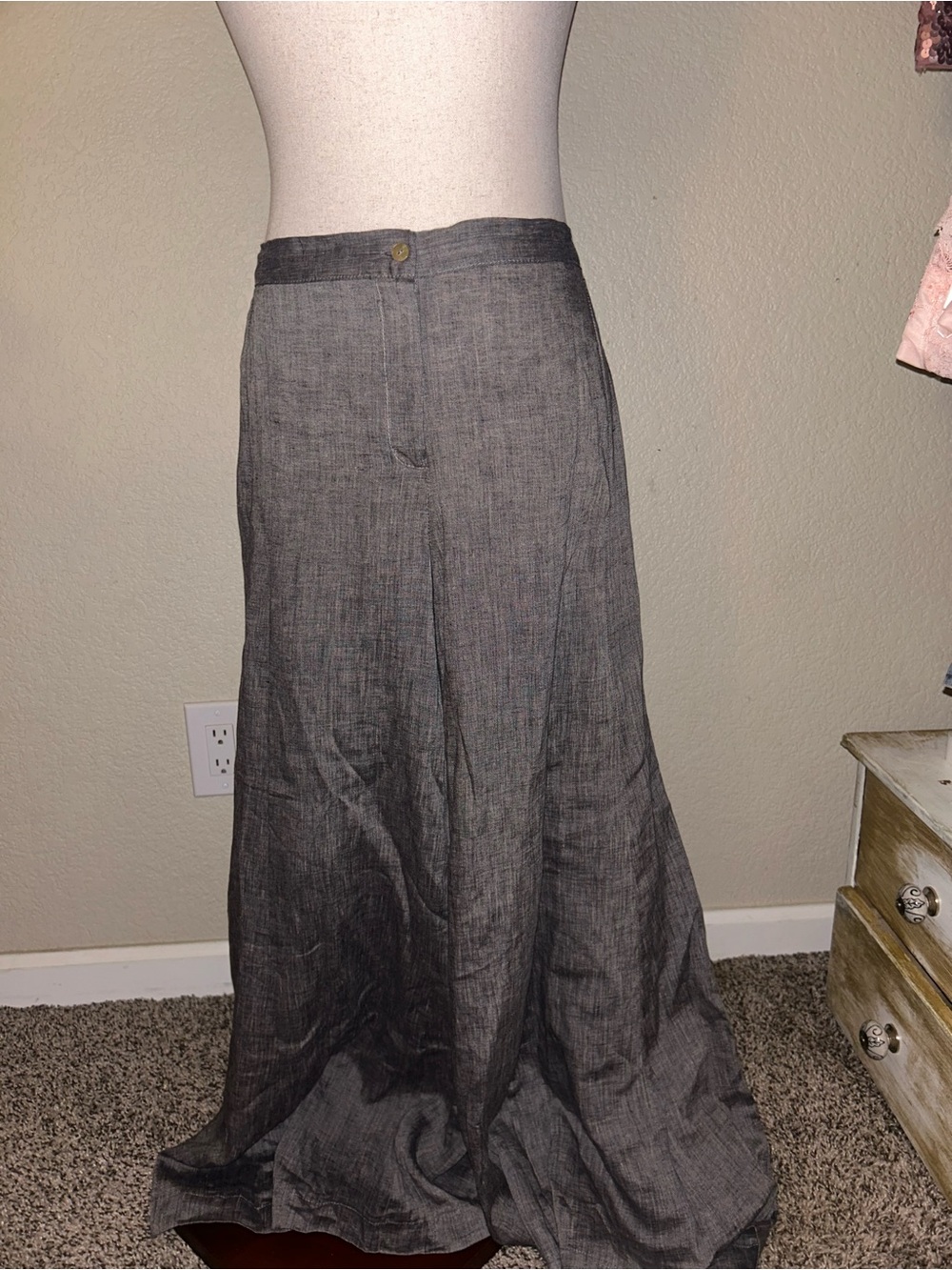 100% Linen Made in Italy NWT Extra Wide Leg Women’s Trouser Pants size Small - Picture 2 of 10